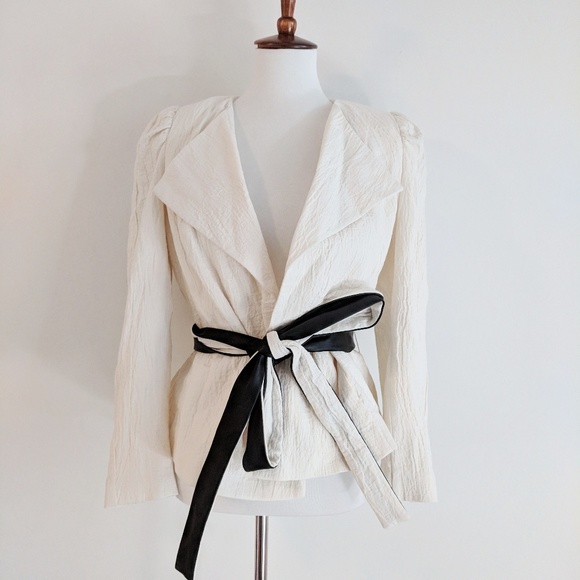 Who What Wear Jackets & Blazers - NWOT Who What Wear - Cream Leather Belted Blazer